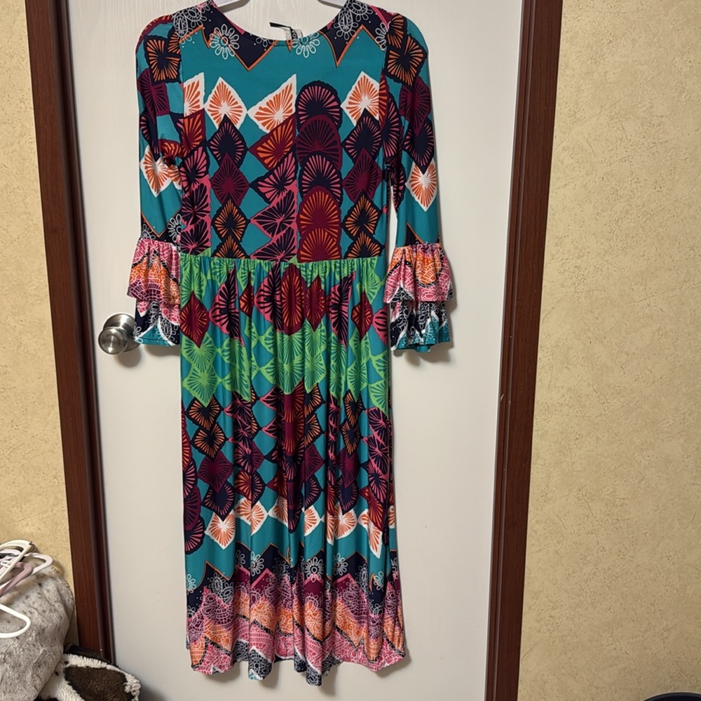 Moa Collection Multicolor Patterned Dress Size M - Picture 2 of 7